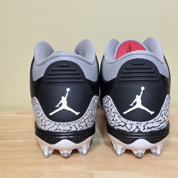 Nike Air Jordan 3 Mid TD Black Cement Football Cleat FZ8626-001 main image 7